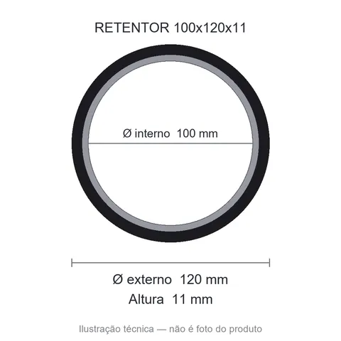 Retentor 100 mm x 120 mm x 11 mm ZSG 01375 100x120x11 NBR