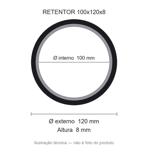 Retentor 100 mm x 120 mm x 8 mm ZSG 100x120x8 BRG