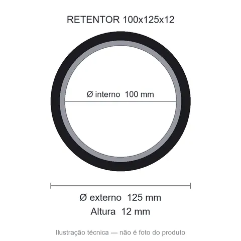 Retentor Agrícola 100 mm x 125 mm x 12 mm - 01549 100x125x12 BR