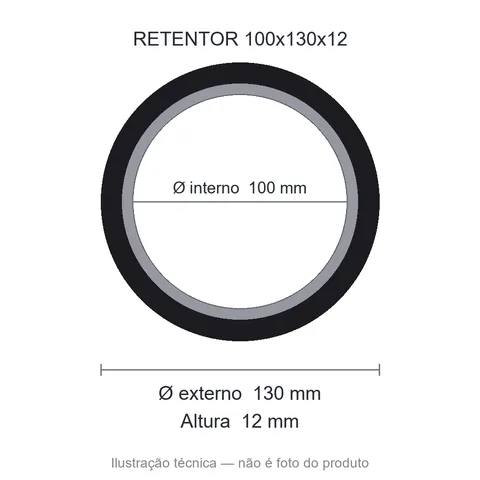Retentor Agrícola 100 mm x 130 mm x 12 mm - 01721 BR 100x130x12
