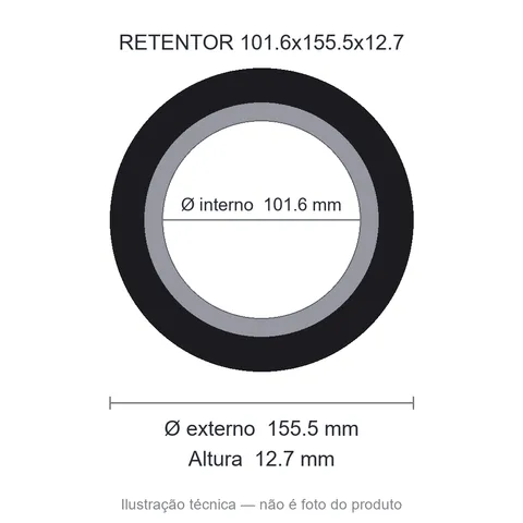 Retentor 101,6 mm x 155,5 mm x 12,7 mm ZSG 101,60x155,50x12,70 BRG Viton 44412
