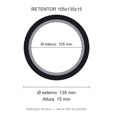 Retentor Automotivo 105 mm x 135 mm x 15 mm - 01774 BRG 105x135x15