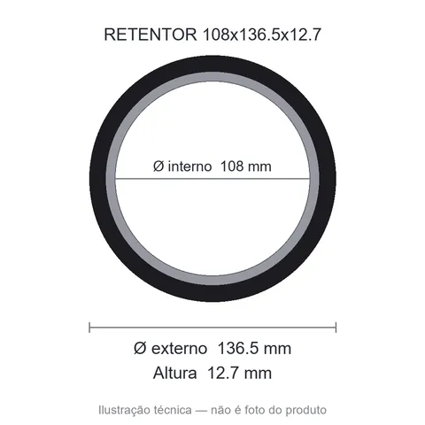 Retentor Agrícola 108 mm x 136,5 mm x 12,7 mm - 01468 108x136,5x12,7 B