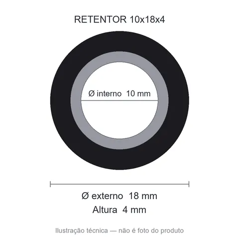 Retentor 10 mm x 18 mm x 4 mm ZSG 10x18x4 BRG