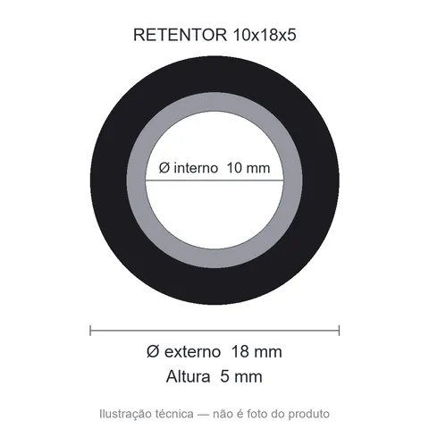 Retentor 10 mm x 18 mm x 5 mm NORD 10x18x5 BRG