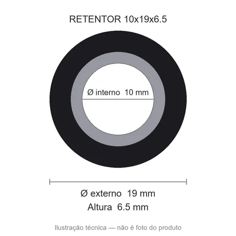 Retentor Automotivo 10 mm x 19 mm x 6,5 mm SAV 02171 10x19x6,5 NBR