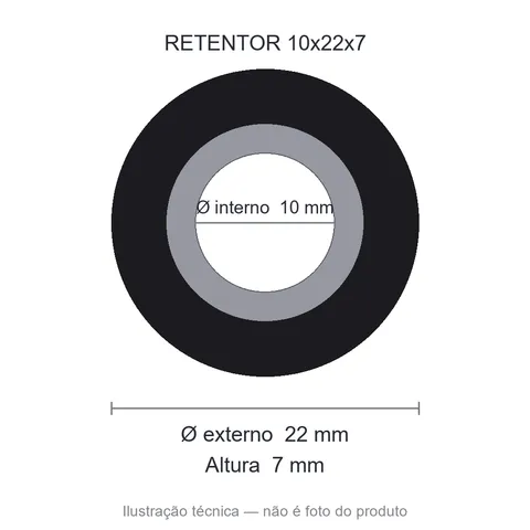 Retentor 10 mm x 22 mm x 7 mm ZSG 01672-10x22x7 BRG