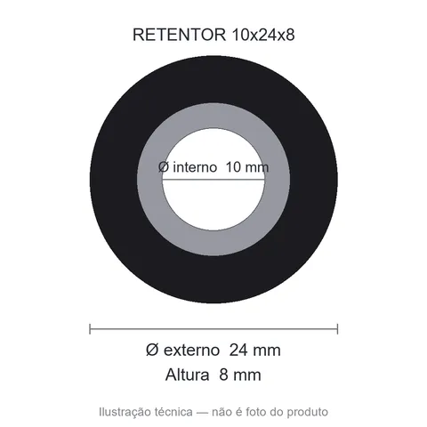 Retentor 10 mm x 24 mm x 8 mm ZSG 10x24x8 BRG