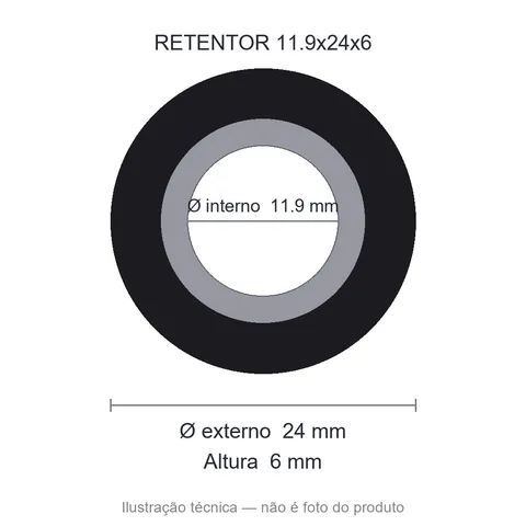Retentor 11,9 mm x 24 mm x 6 mm SAV 05548 11,90x24x6