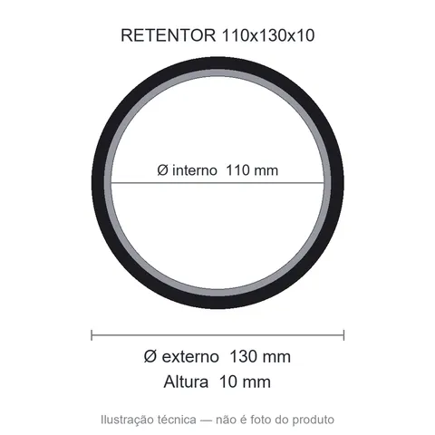 Retentor 110 mm x 130 mm x 10 mm ZSG 110x130x10 BRG Viton 44749