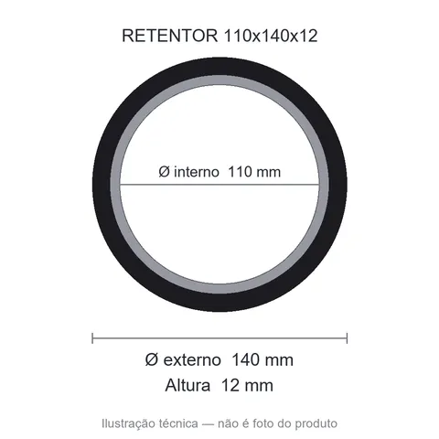 Retentor 110 mm x 140 mm x 12 mm ZSG 110x140x12 BRG