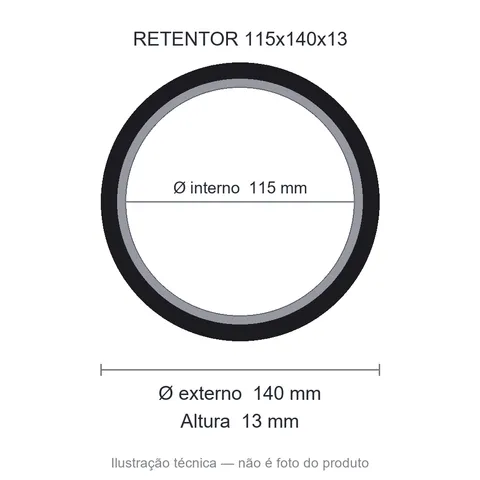 Retentor Agrícola 115 mm x 140 mm x 13 mm SAV 00514 115x140x13
