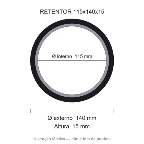 Retentor 115 mm x 140 mm x 15 mm ZSG 115x140x15 BRG