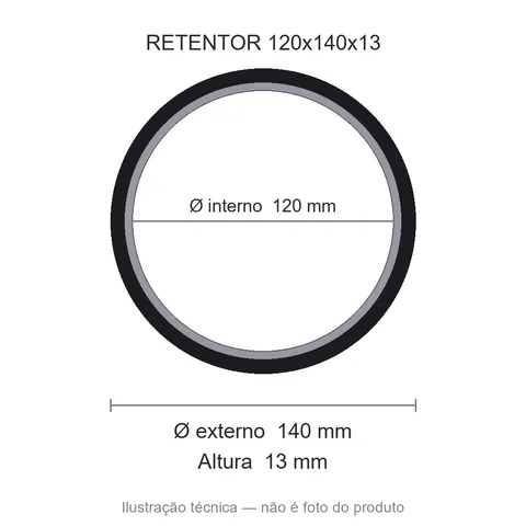 Retentor 120 mm x 140 mm x 13 mm ZSG 120x140x13 BRG
