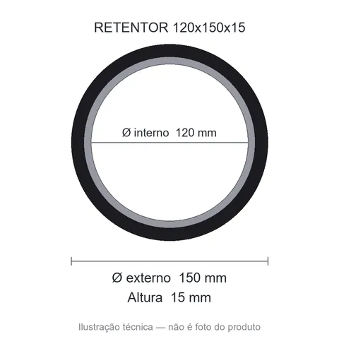 Retentor 120 mm x 150 mm x 15 mm ZSG 120x150x15 BRG