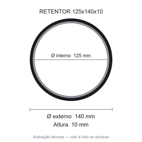 Retentor 125 mm x 140 mm x 10 mm ZSG 125x140x10 BRG