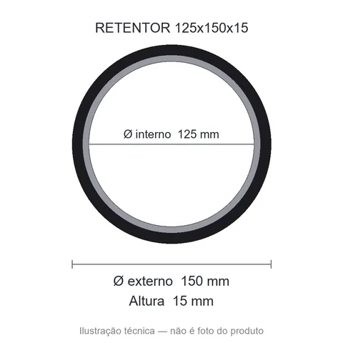 Retentor 125 mm x 150 mm x 15 mm NORD 125x150x15 BRG