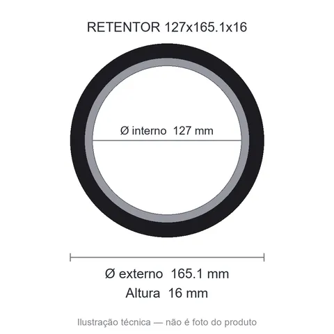 Retentor Cubo Roda 127 mm x 165,1 mm x 16 mm SAV 00310 127x165,1x16 BG