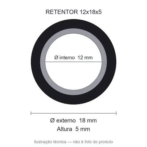 Retentor 12 mm x 18 mm x 5 mm ZSG 12x18x5 BRG