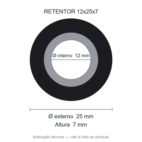 Retentor 12 mm x 25 mm x 7 mm ZSG 12x25x7-BRG
