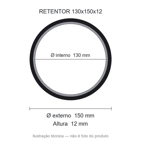 Retentor 130 mm x 150 mm x 12 mm ZSG 130x150x12 BRG