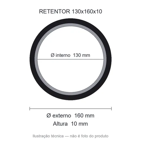Retentor 130 mm x 160 mm x 10 mm ZSG 130x160x10 BRG Viton 44784