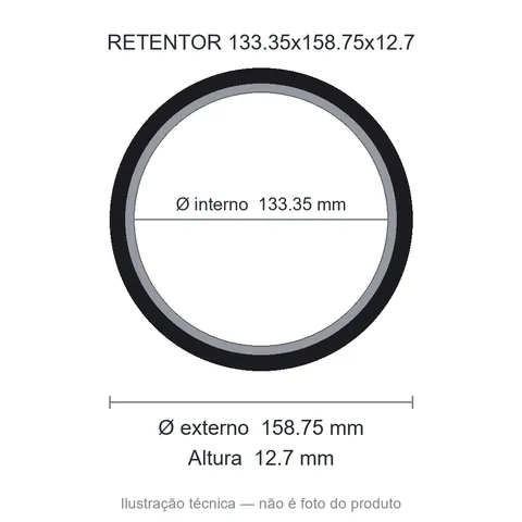 Retentor 133,35 mm x 158,75 mm x 12,7 mm SAV 01972 133,35x158,75x12,70 Silicone(mvq)- 6823