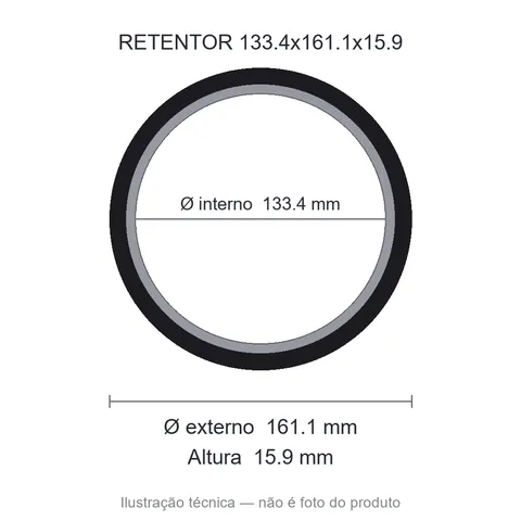 Retentor Agrícola 133,4 mm x 161,1 mm x 15,9 mm - 01362 B 133,4x161,1x15,9