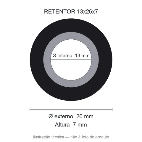 Retentor 13 mm x 26 mm x 7 mm SAV 02373 13x26x07