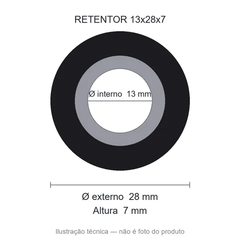 Retentor 13 mm x 28 mm x 7 mm NORD 13x28x7 BRG