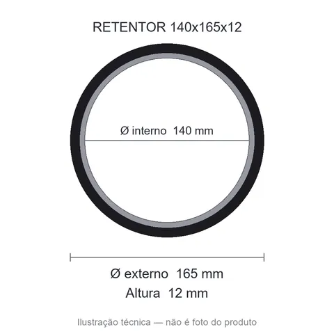 Retentor 140 mm x 165 mm x 12 mm ZSG 140x165x12