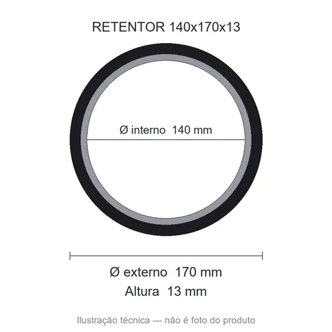 Retentor 140 mm x 170 mm x 13 mm NORD 140x170x13 BRG Viton