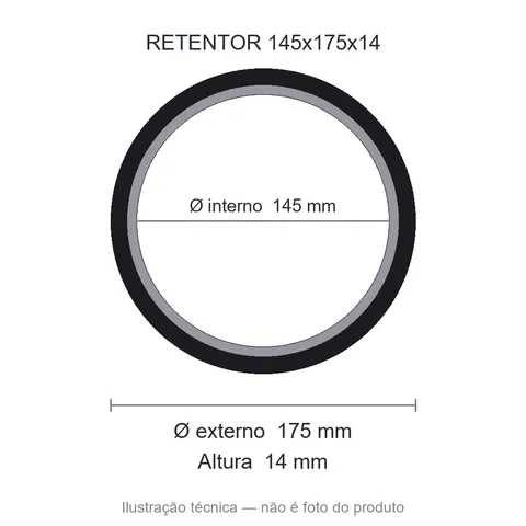 Retentor Automotivo 145 mm x 175 mm x 14 mm - 02679 145x175x14