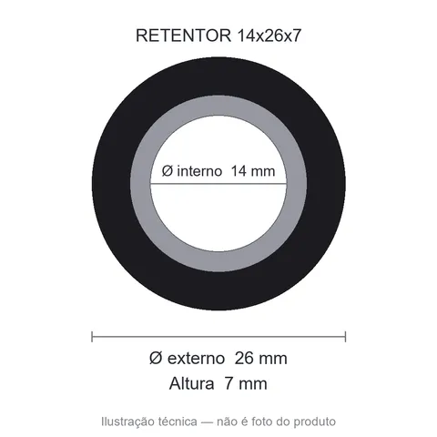 Retentor 14 mm x 26 mm x 7 mm SAV 14x26x07 BRG