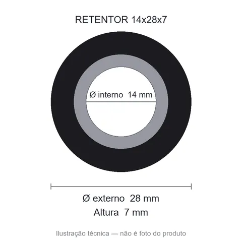 Retentor 14 mm x 28 mm x 7 mm ZSG 14x28x7 BRG
