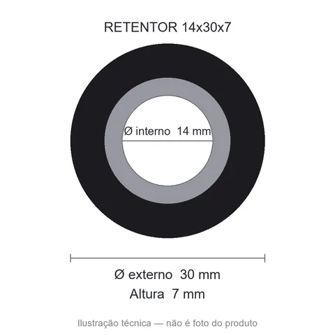 Retentor 14 mm x 30 mm x 7 mm ZSG 14x30x7 BRG