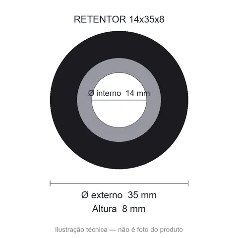 Retentor 14 mm x 35 mm x 8 mm SAV 05245 14x35x8 BA/NBR