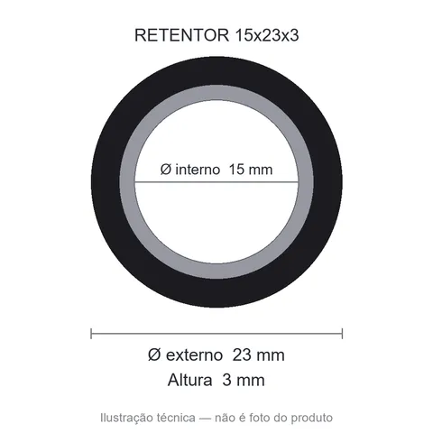 Retentor 15 mm x 23 mm x 3 mm ZSG 15x23x3