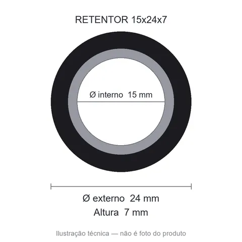 Retentor 15 mm x 24 mm x 7 mm ZSG 15x24x7 BRG Viton