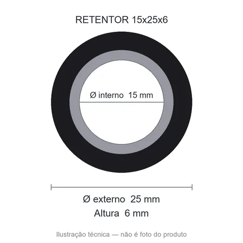 Retentor 15 mm x 25 mm x 6 mm SAV 02454 15x25x6 6729