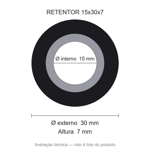 Retentor 15 mm x 30 mm x 7 mm NORD 15x30x7 BRG