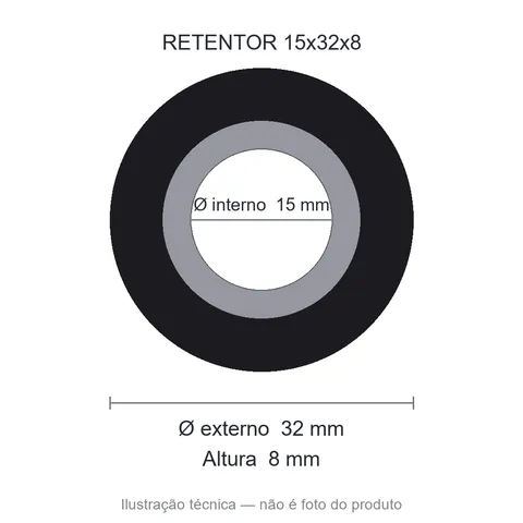Retentor 15 mm x 32 mm x 8 mm ZSG 15x32x8 BRG