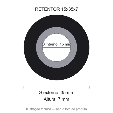 Retentor 15 mm x 35 mm x 7 mm ZSG 15x35x7