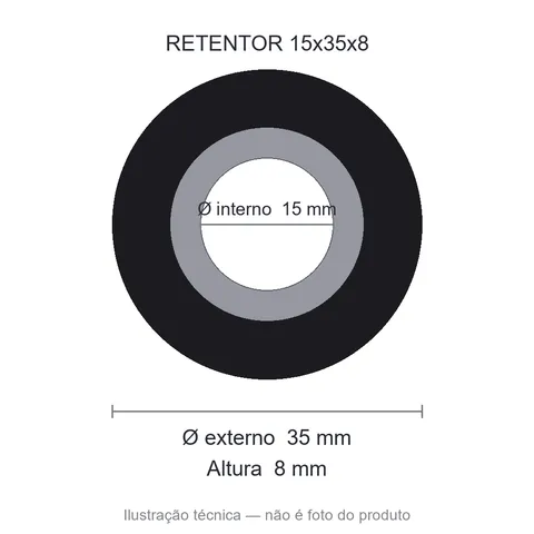 Retentor 15 mm x 35 mm x 8 mm SAV 02683 15x35x8