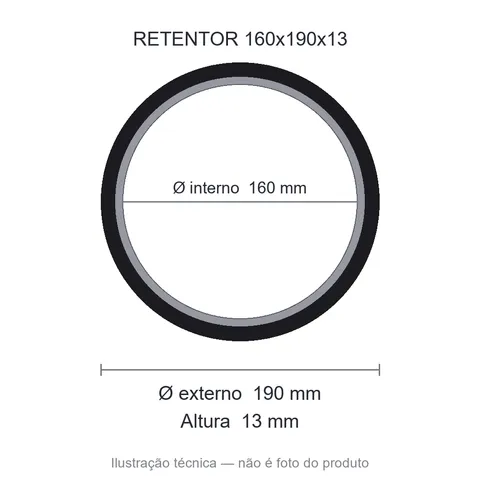 Retentor 160 mm x 190 mm x 13 mm NORD 160x190x13 BRG