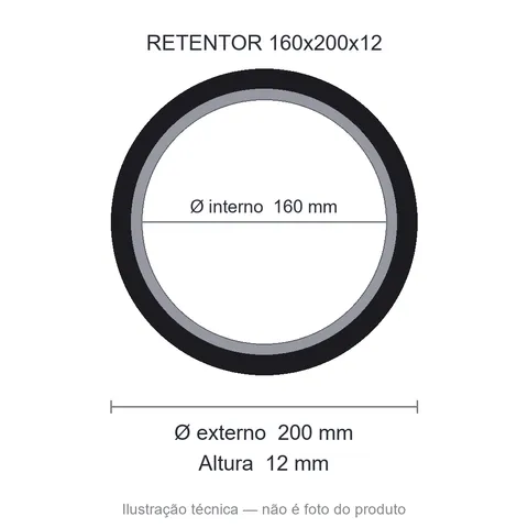 Retentor Automotivo 160 mm x 200 mm x 12 mm - 160x200x12 01951