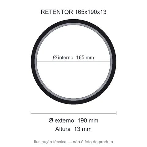 Retentor 165 mm x 190 mm x 13 mm SAV 00160 165x190x13 NBR