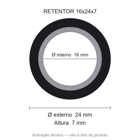 Retentor 16 mm x 24 mm x 7 mm SAV 00726 16x24x7