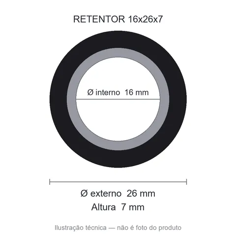 Retentor 16 mm x 26 mm x 7 mm SAV 16x26x07 BRG