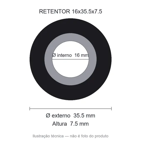 Retentor 16 mm x 35,5 mm x 7,5 mm SAV 07485 16x35,5x7,5